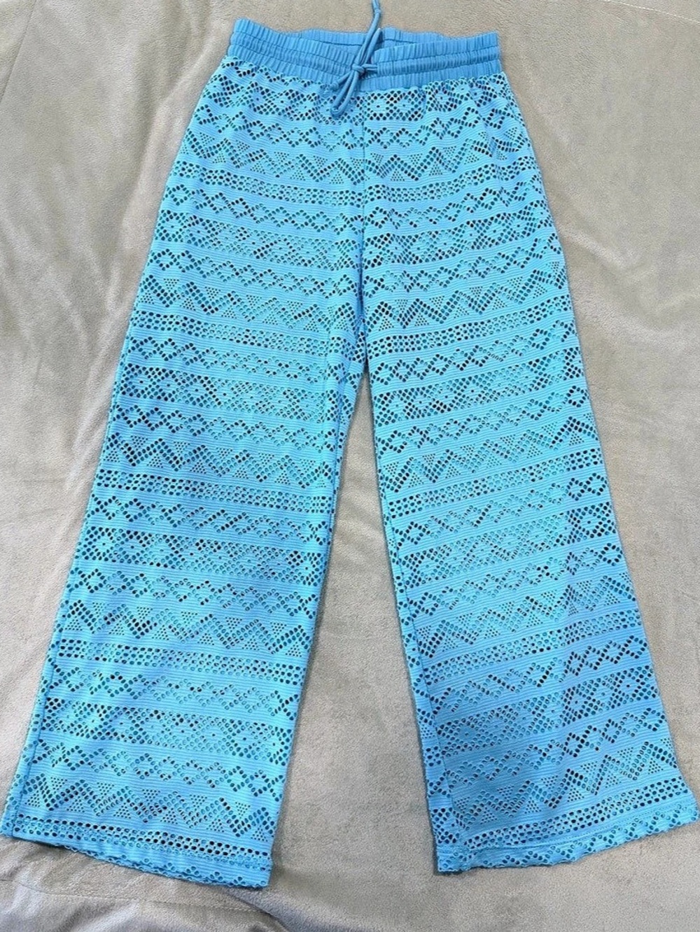 Catimini Geometric Wide Leg Pants in Blue